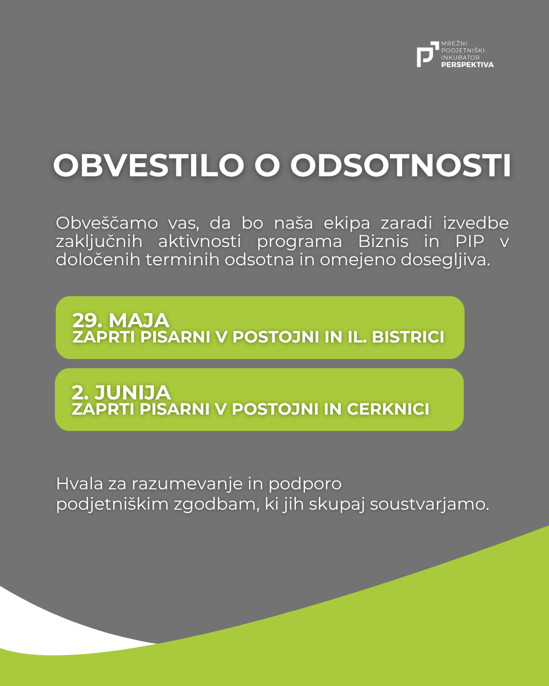 OBVESTILO O ODSOTNOSTI (1)